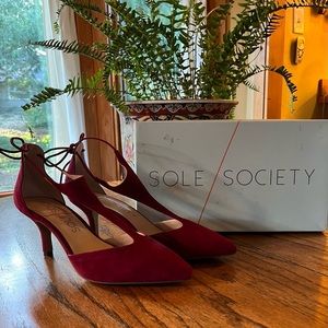 Sole Society Crimson Suede Dress Shoes